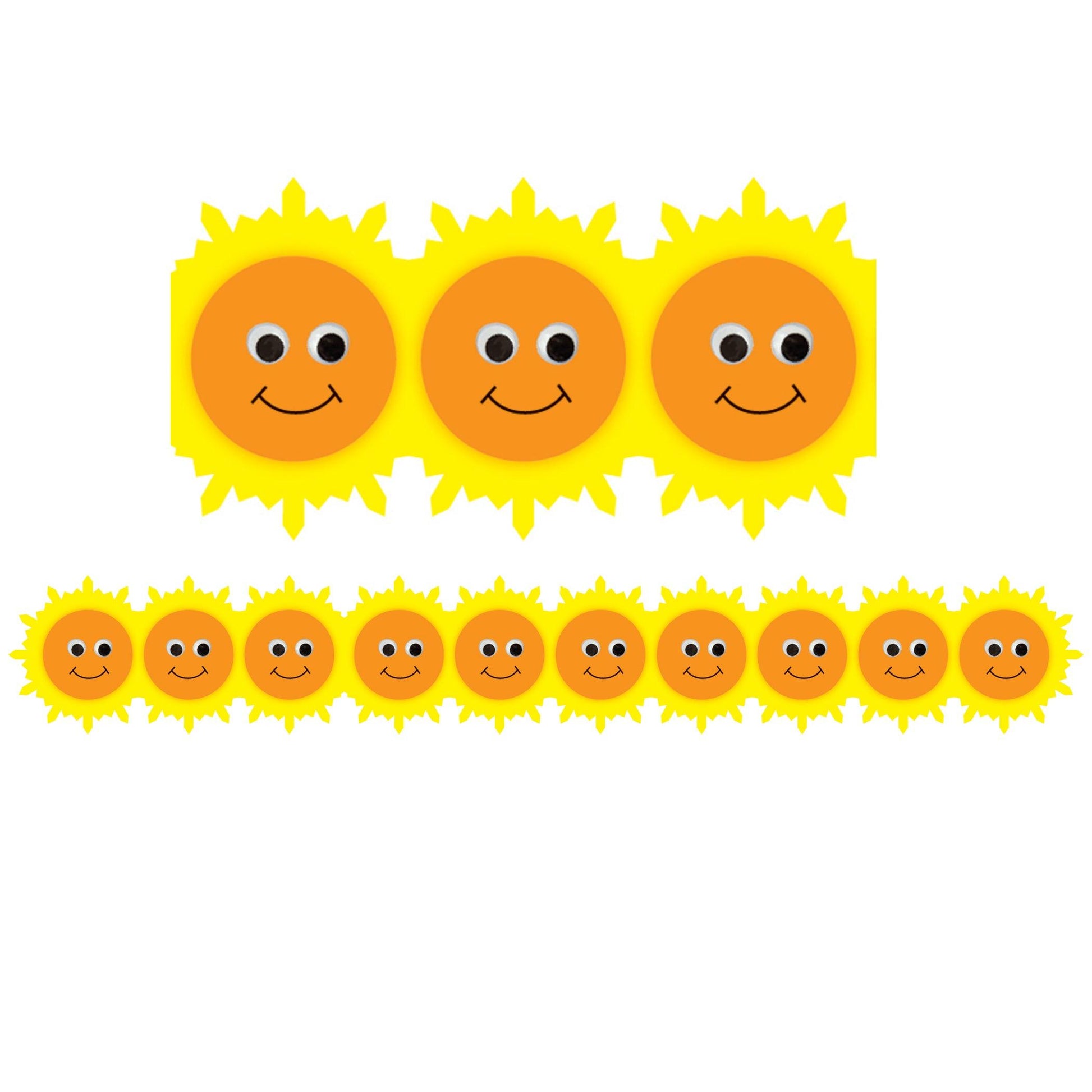 Happy Suns Die Cut Border, 36 Feet Per Pack, 6 Packs - Loomini