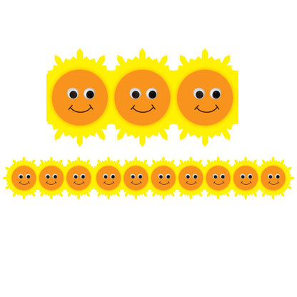 Happy Suns Die Cut Border, 36 Feet Per Pack, 6 Packs - Loomini