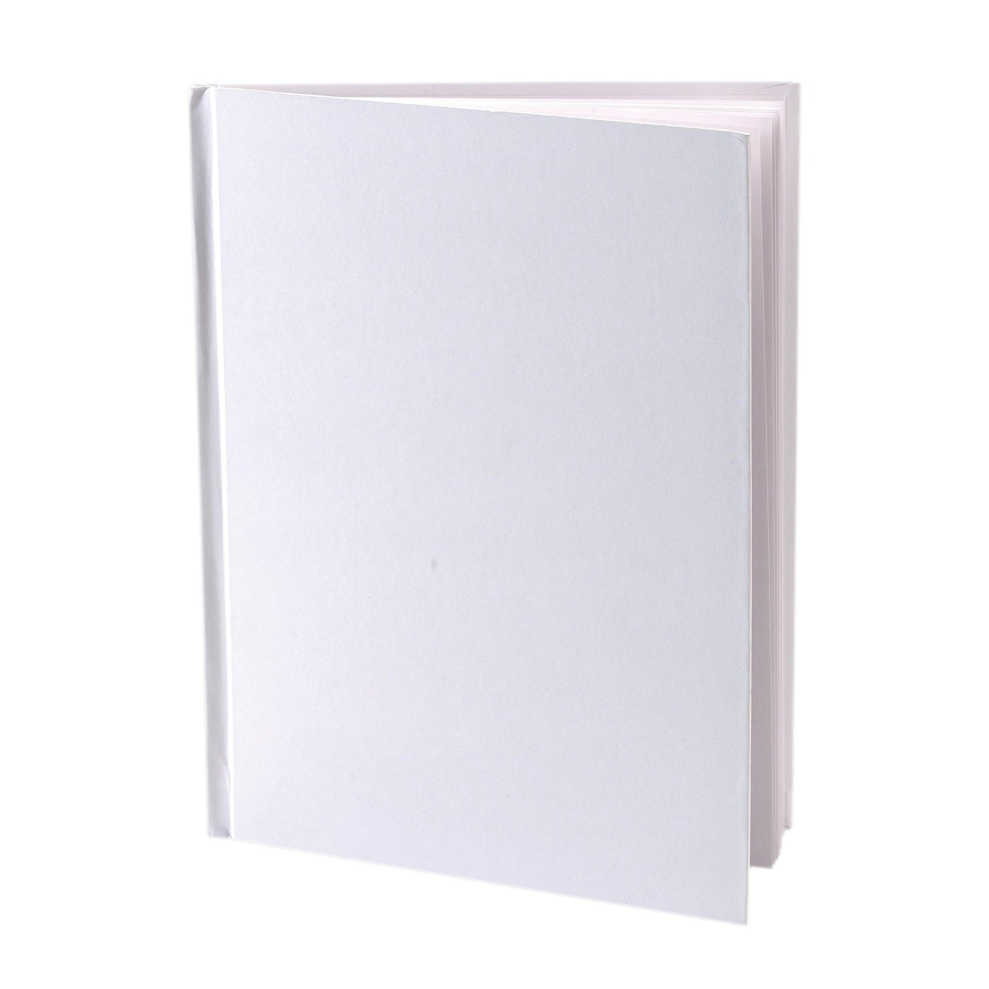 Hardcover Blank Book 6" x 8" Portrait, White, Pack of 12 - Loomini