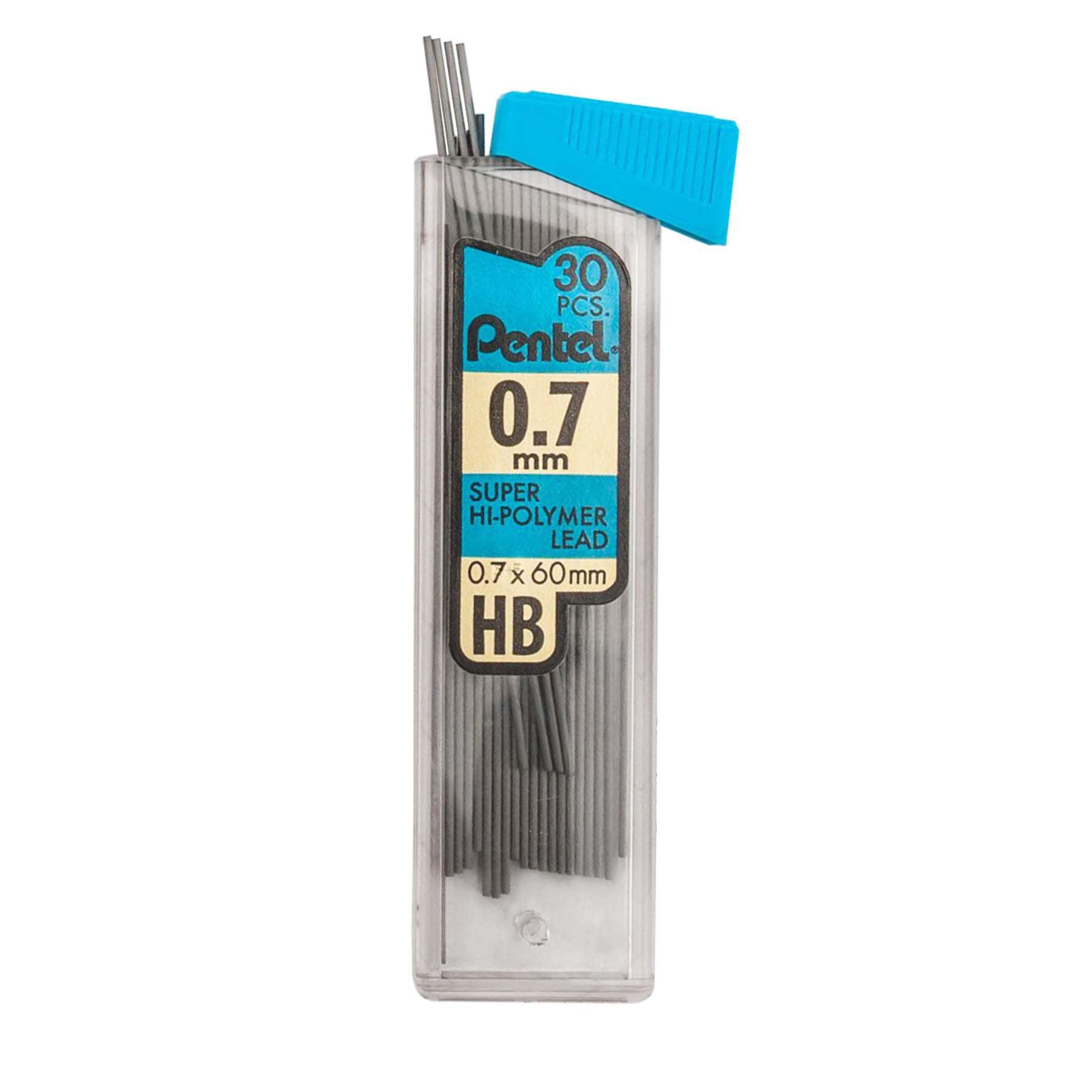 HB Super Hi-Polymer Leads, 0.7mm, Black, 30 Leads Per Pack, 12 Packs - Loomini