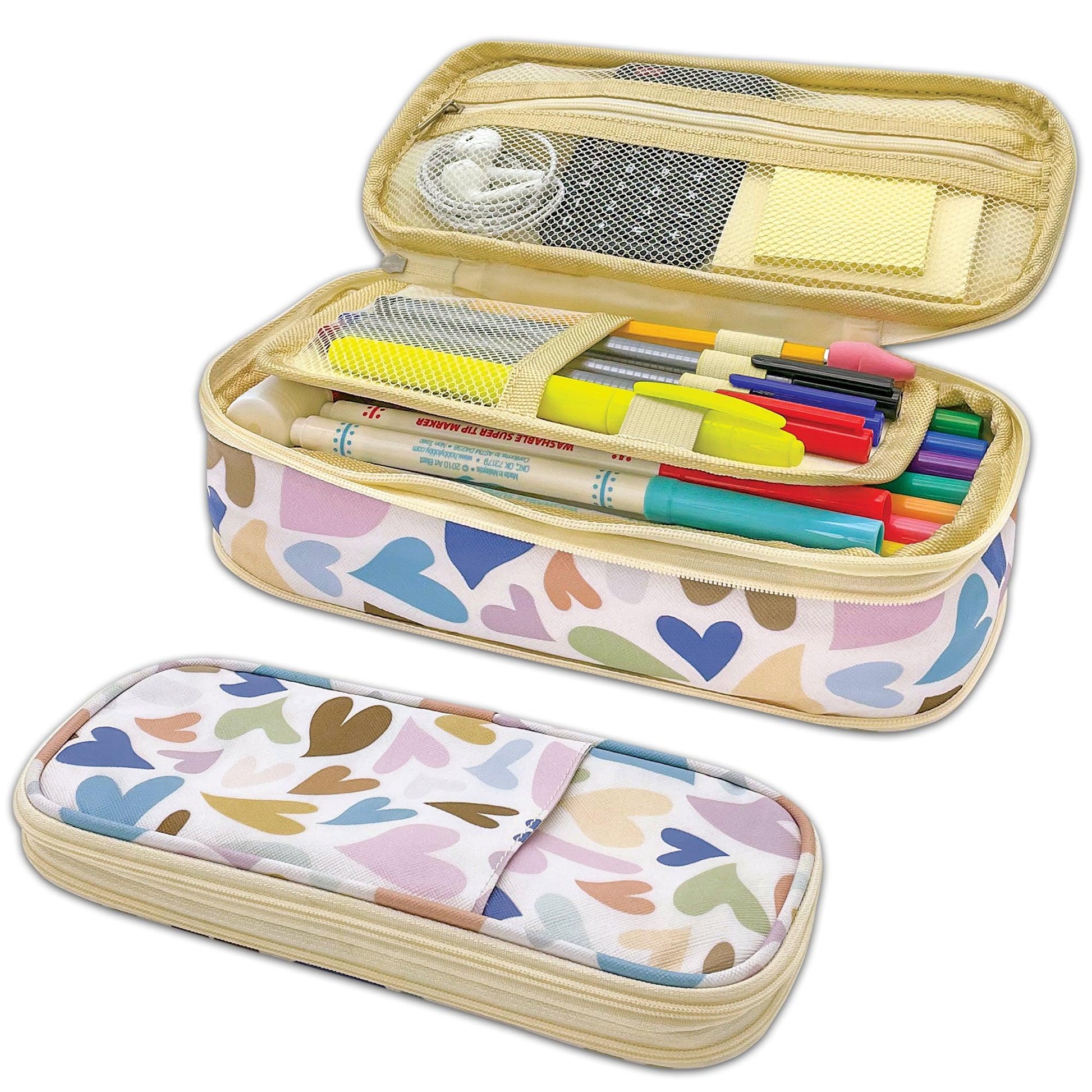 Hearts Pencil Case, Pack of 3 - Loomini