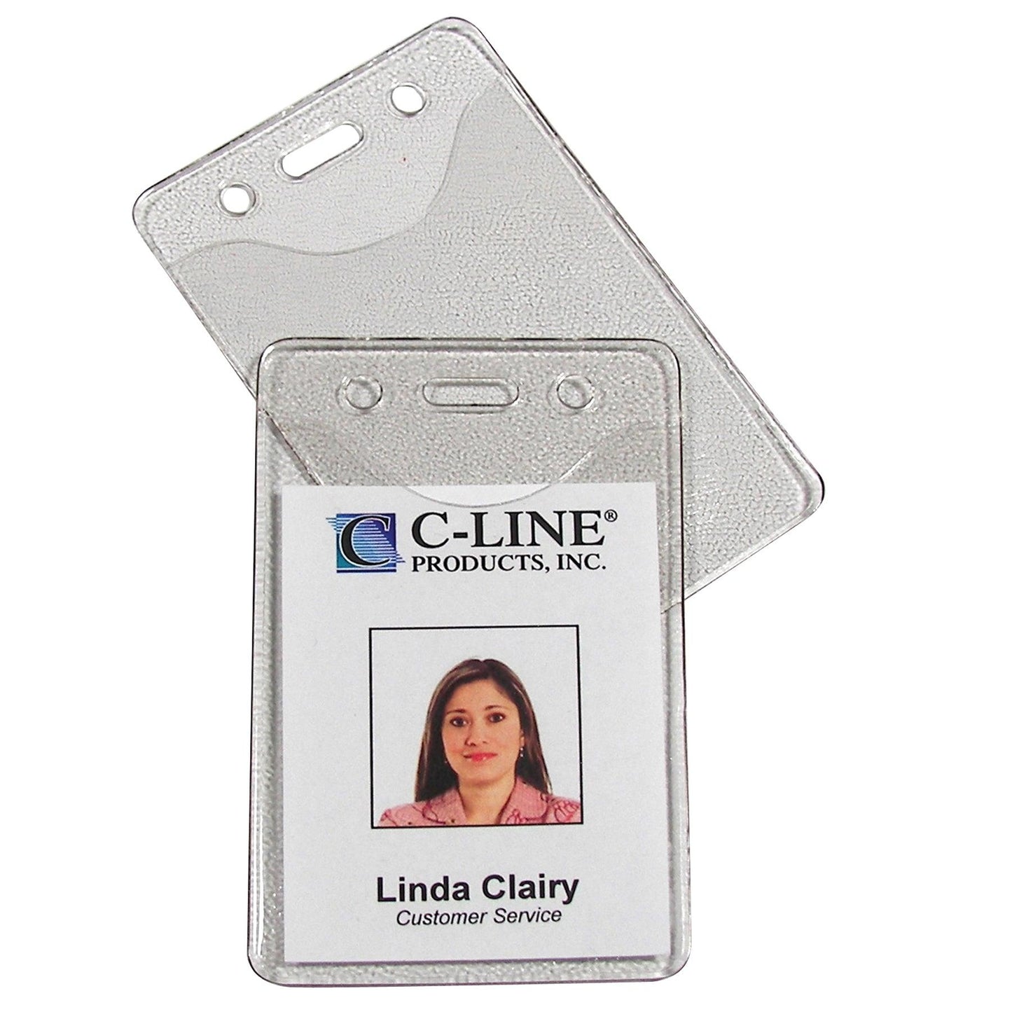 Heavy Duty ID Badge Holders, Vinyl, Vertical, 2-3/8 x 3-3/8, Box of 100 - Loomini