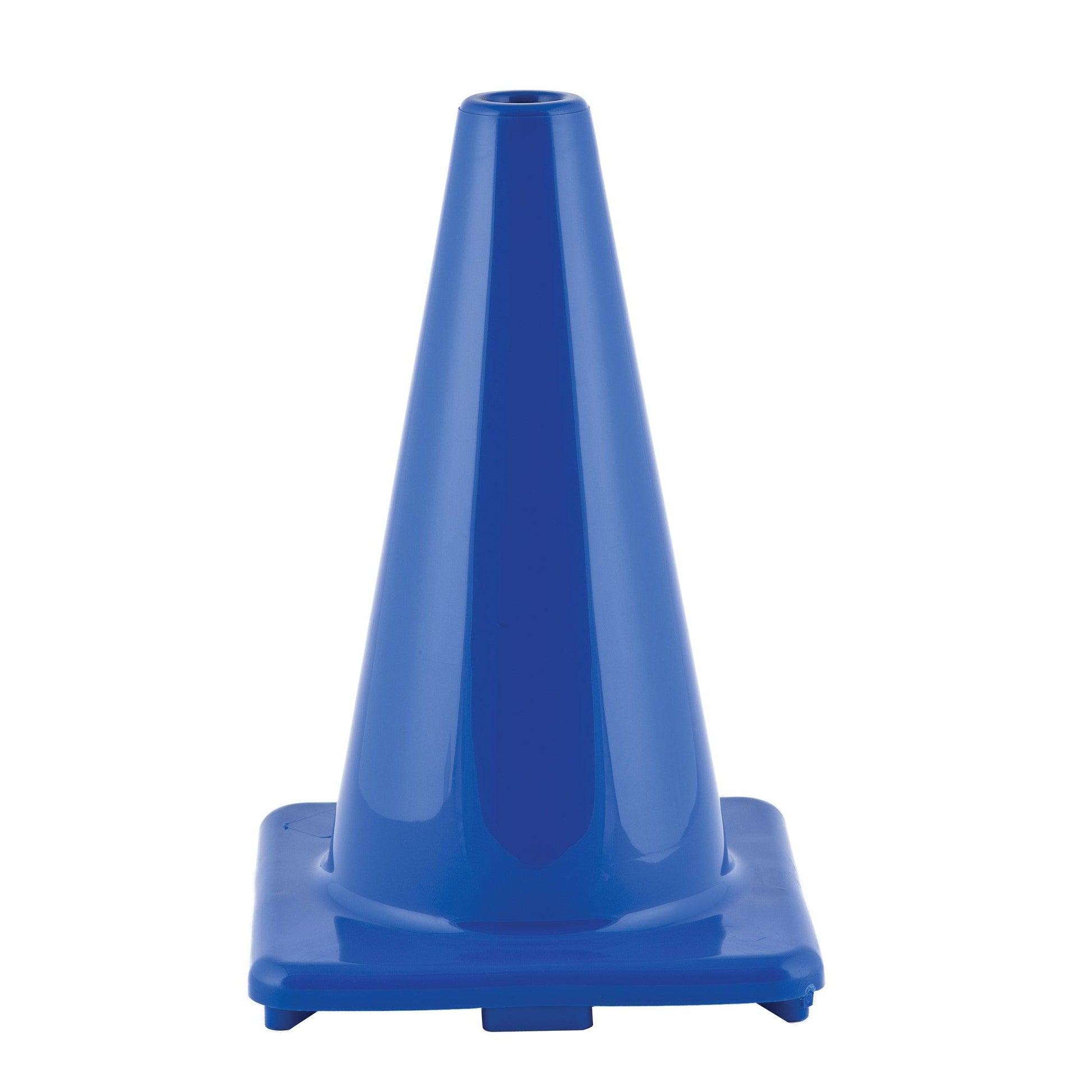 Hi-Visibility Flexible Vinyl Cone, 12", Royal Blue, Pack of 3 - Loomini