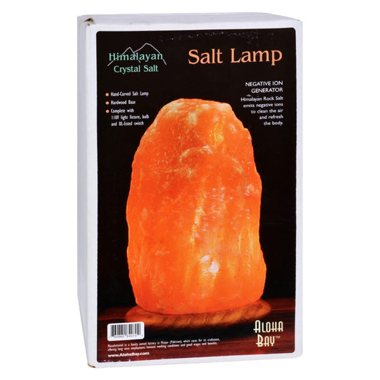 Himalayan Salt Lamp 10 Inch Wood Base - Loomini