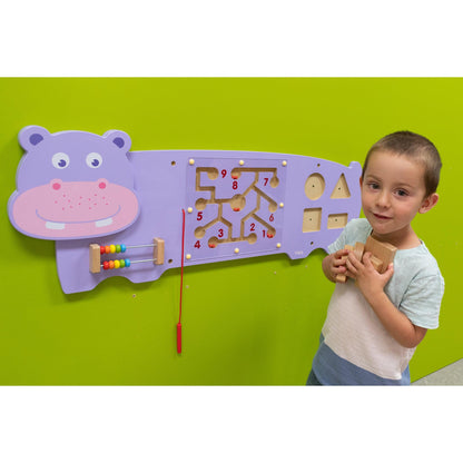 Hippo Activity Wall Panel - 18m+ - Toddler Activity Center - Loomini