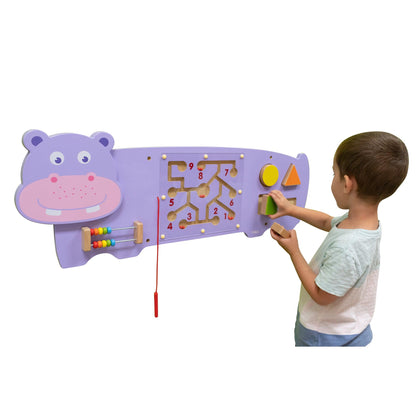 Hippo Activity Wall Panel - 18m+ - Toddler Activity Center - Loomini