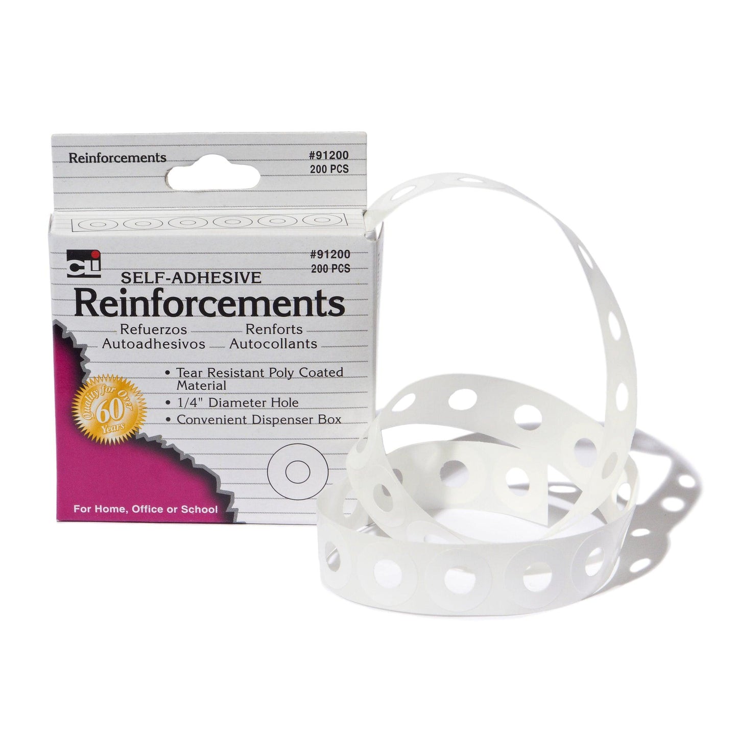 Hole Reinforcements, 200 Per Pack, 24 Packs - Loomini