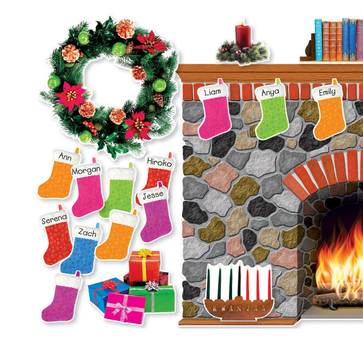 Holiday Hearth Bulletin Board Set - Loomini