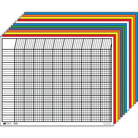 Horizontal Incentive Chart, 22" x 28", Assorted Colors, Pack of 12 - Loomini
