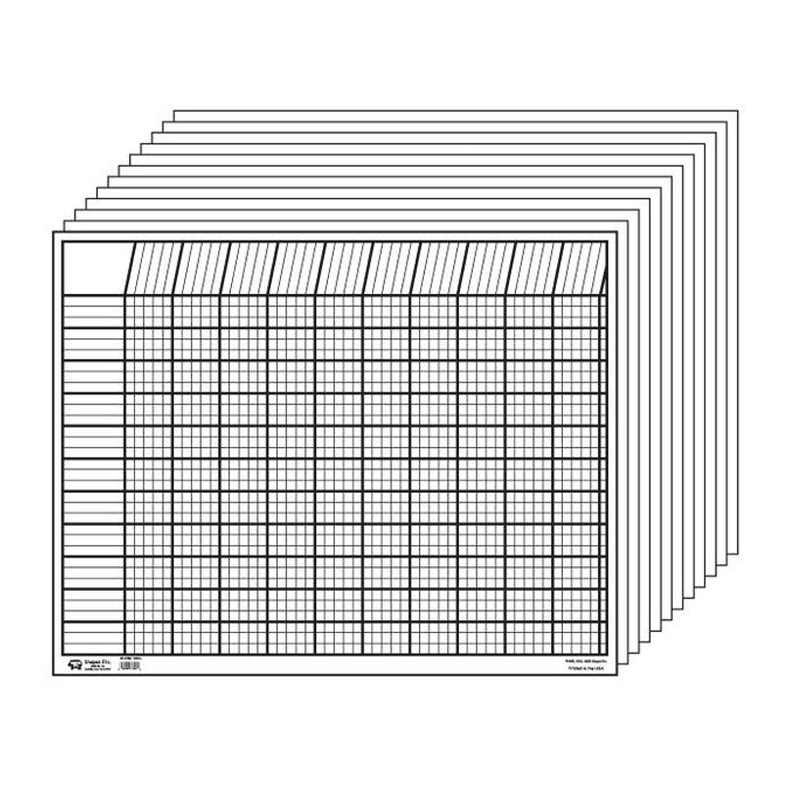 Horizontal Incentive Chart, 22" x 28", White, Pack of 12 - Loomini