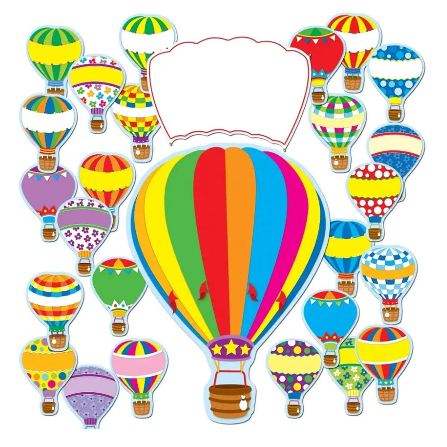 Hot Air Balloons Bulletin Board Set, 38 Pieces - Loomini