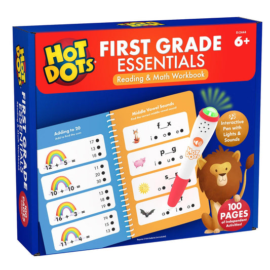 Hot Dots® First Grade Essentials Reading & Math Workbook - Loomini