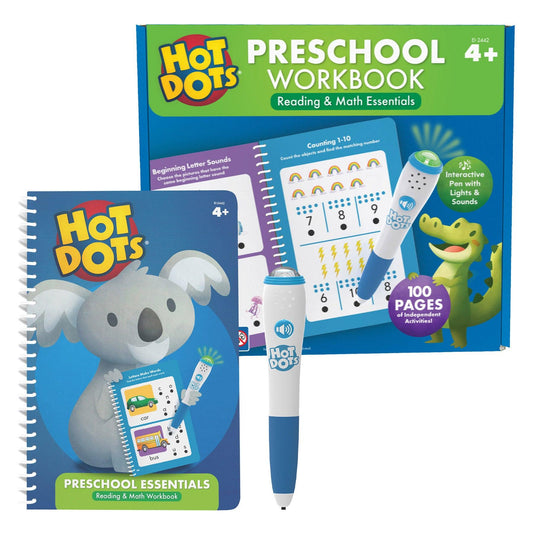 Hot Dots® Preschool Essentials Reading & Math Workbook - Loomini