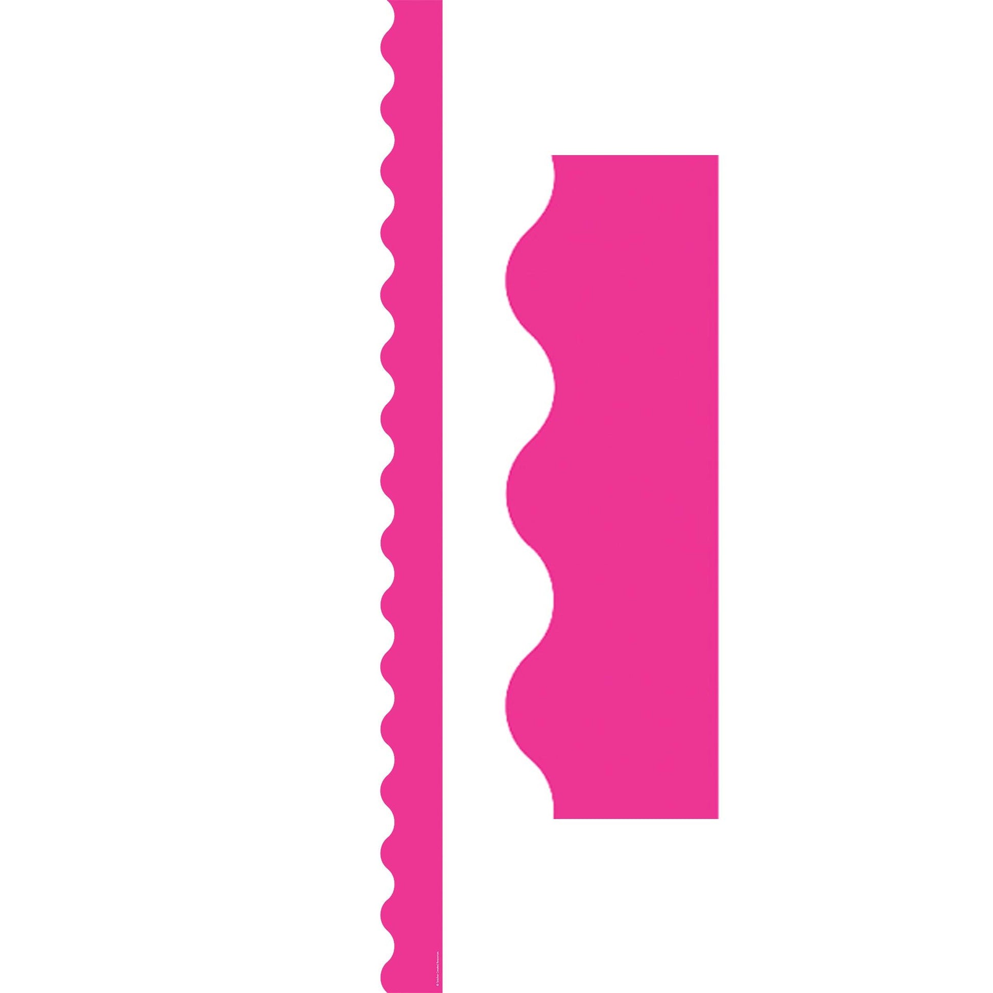 Hot Pink Scalloped Border Trim, 35 Feet Per Pack, 6 Packs - Loomini