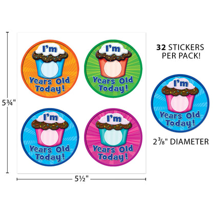 I Am __ Years Old Today WearEm Badges, 32 Per Pack, 6 Packs - Loomini