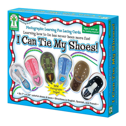 I Can Tie My Shoes Lacing Cards, Grade PK-1 - Loomini