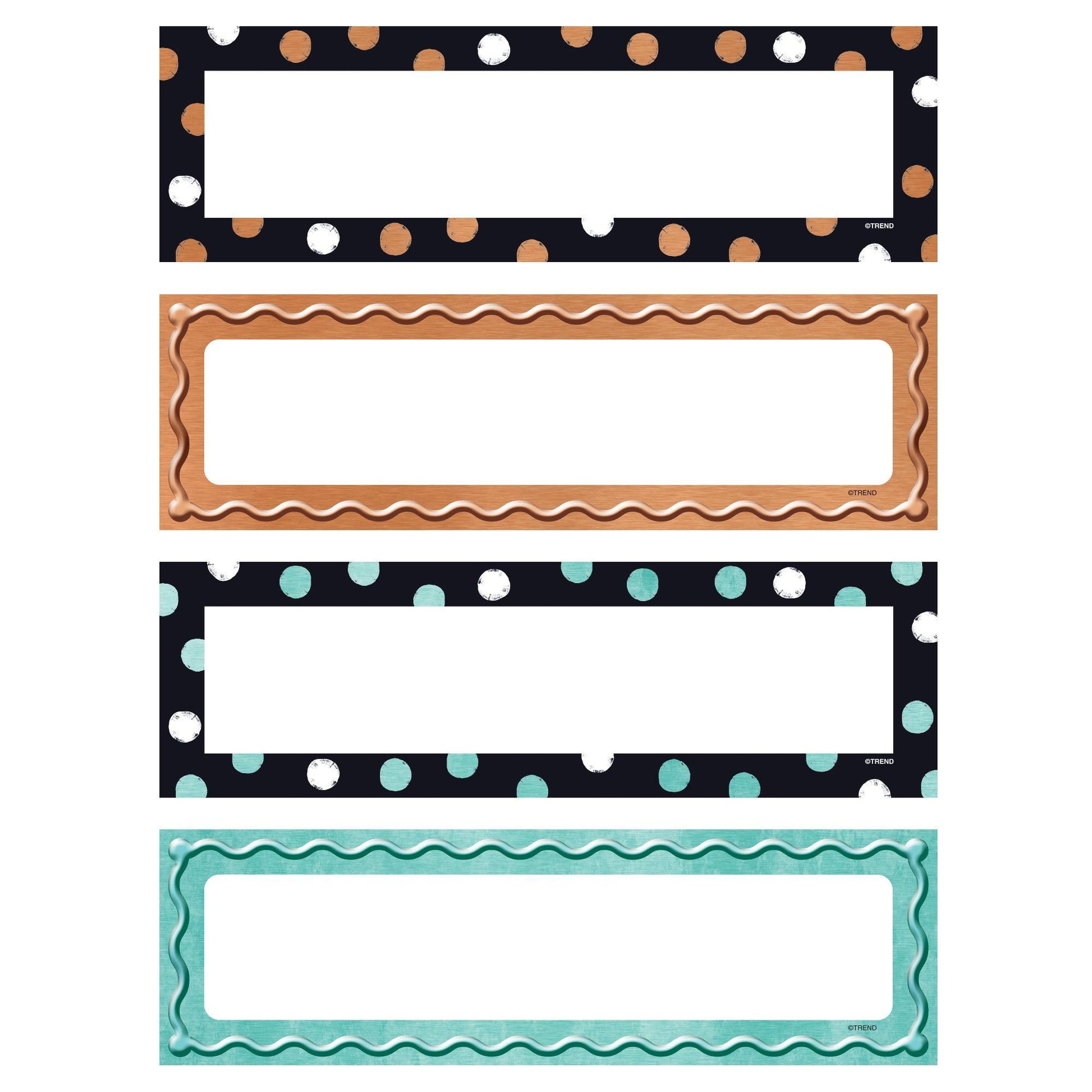 I ♥ Metal™ Dots & Embossed Desk Toppers® Name Plates Variety Pack, 32 Per Pack, 6 Packs - Loomini