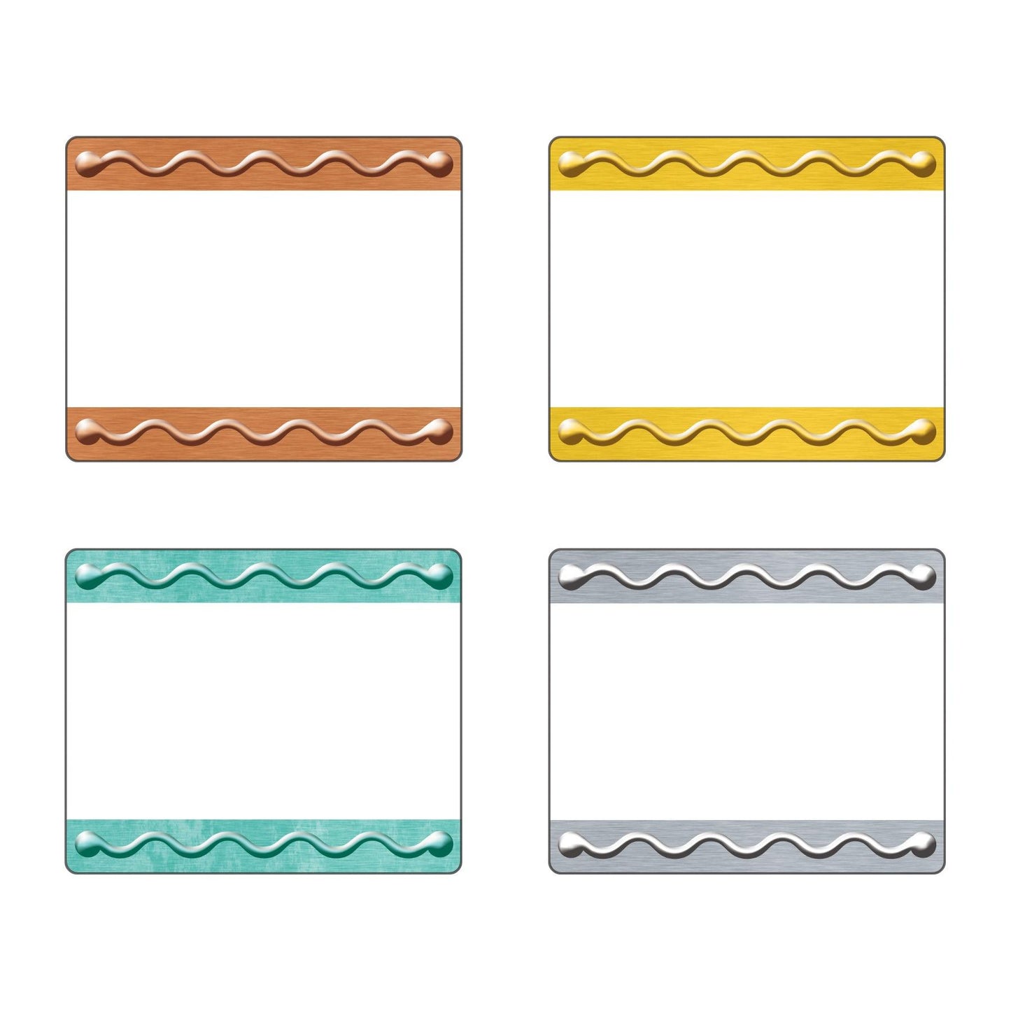 I ♥ Metal™ Embossed Terrific Labels™ Variety Pack, 36 Per Pack, 6 Packs - Loomini