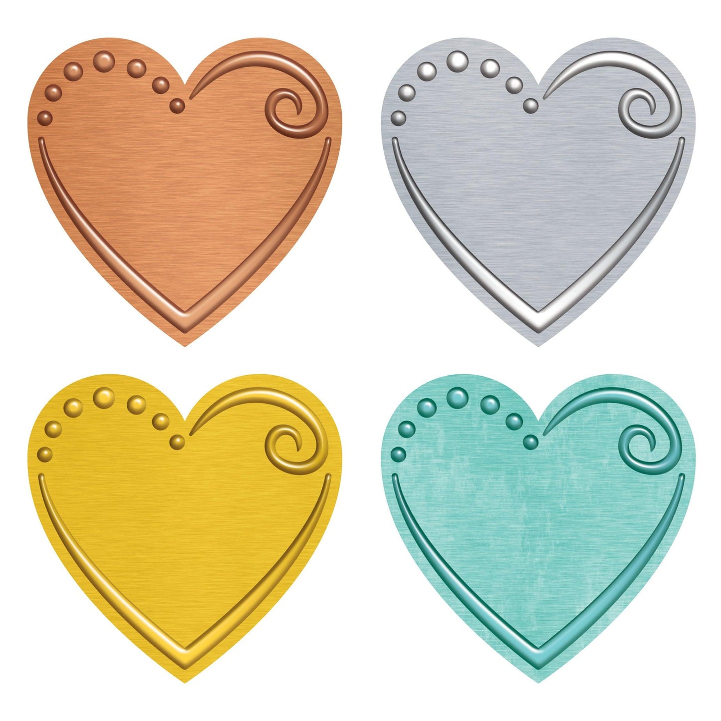 I ♥ Metal™ Hearts Mini Accents Variety Pack, 36 Per Pack, 6 Packs - Loomini