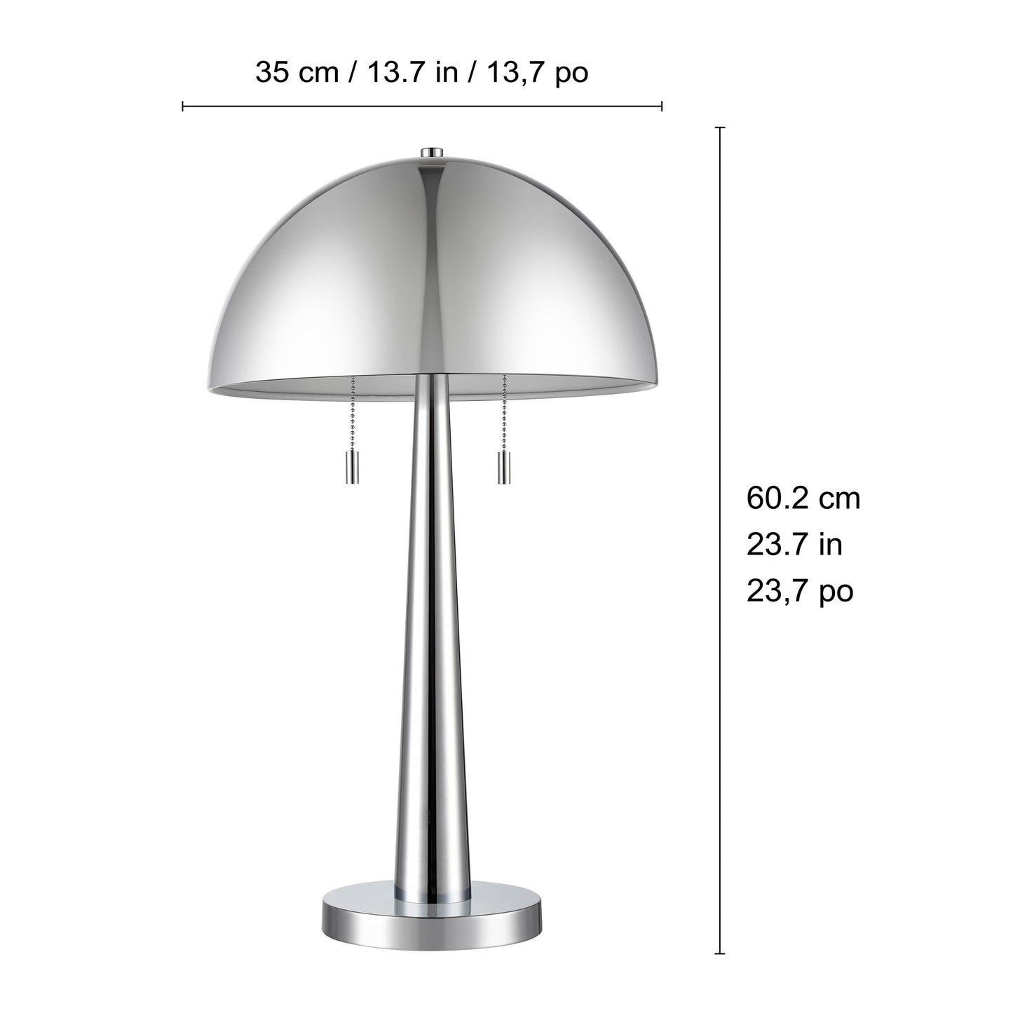 Carmel Tapered Table Lamp with Metal Dome Shade