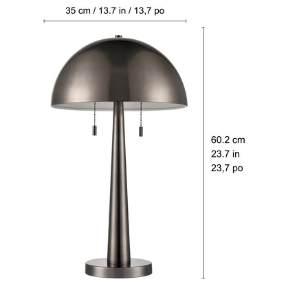 Carmel Tapered Table Lamp with Metal Dome Shade