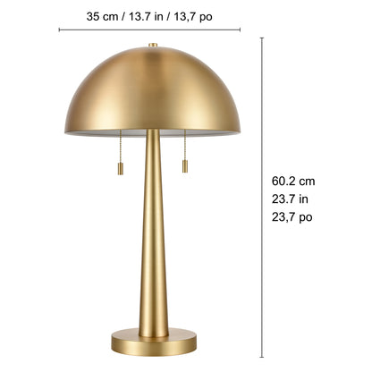 Carmel Tapered Table Lamp with Metal Dome Shade