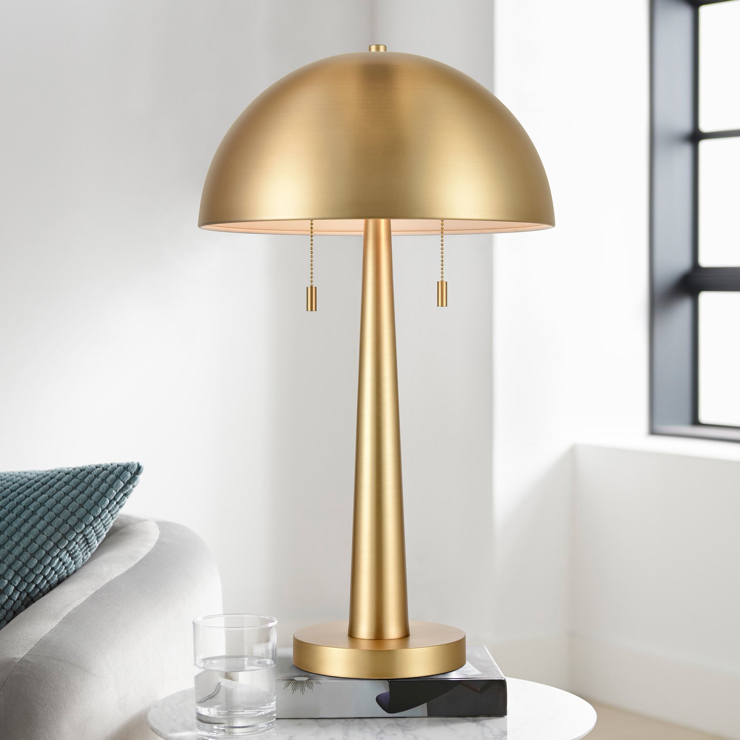 Carmel Tapered Table Lamp with Metal Dome Shade