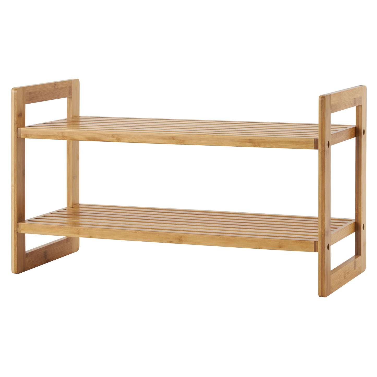 Bamboo 2-Tier Shoe Rack, 2-Pack