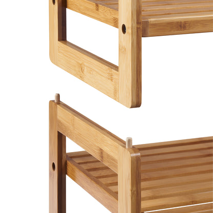 Bamboo 2-Tier Shoe Rack, 2-Pack