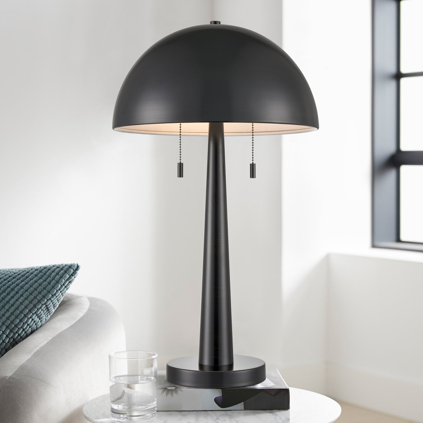 Carmel Tapered Table Lamp with Metal Dome Shade