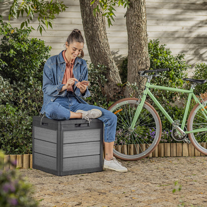 Cortina 30 Gallon Resin Deck Box for Patio Outdoor Storage, Grey