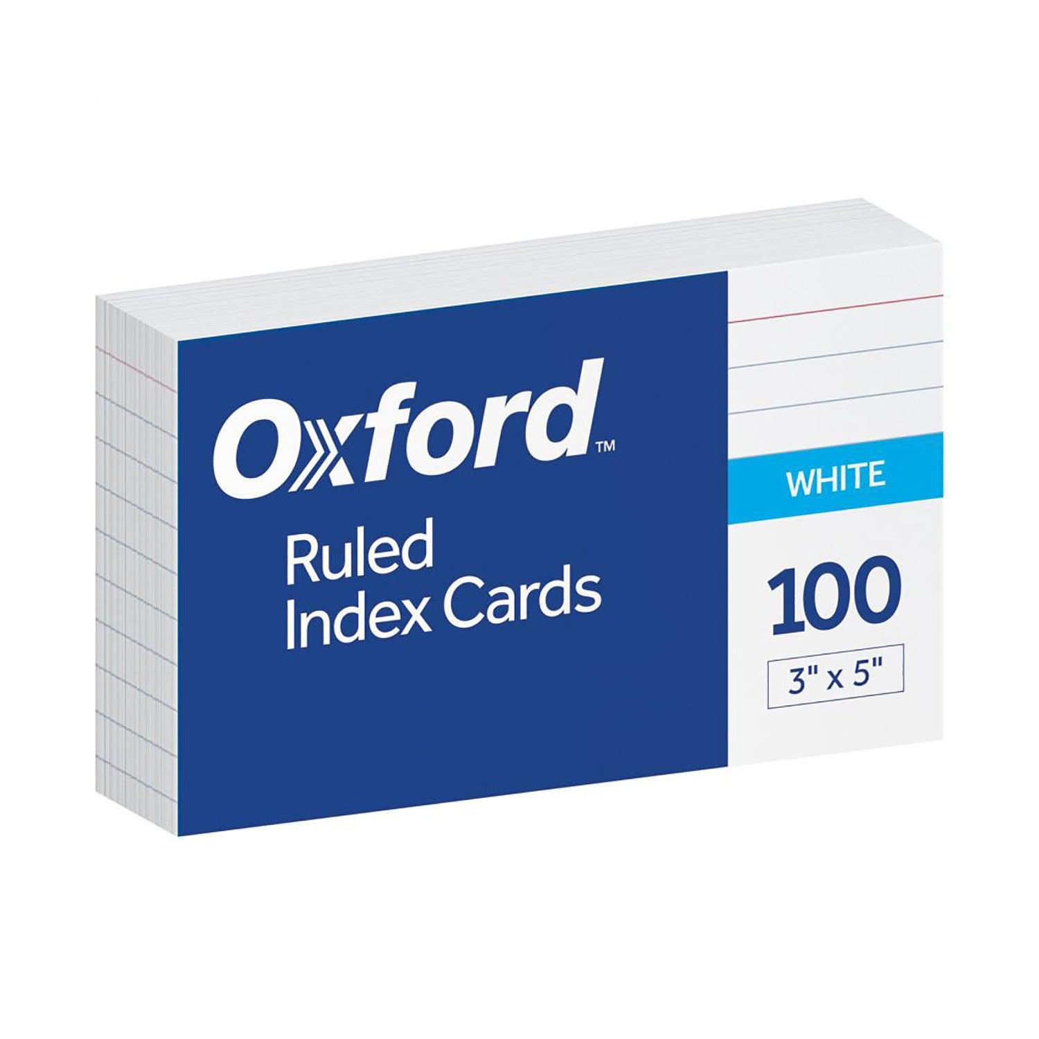 Index Cards, 3" x 5", Ruled, 100 Per Pack, 12 Packs - Loomini