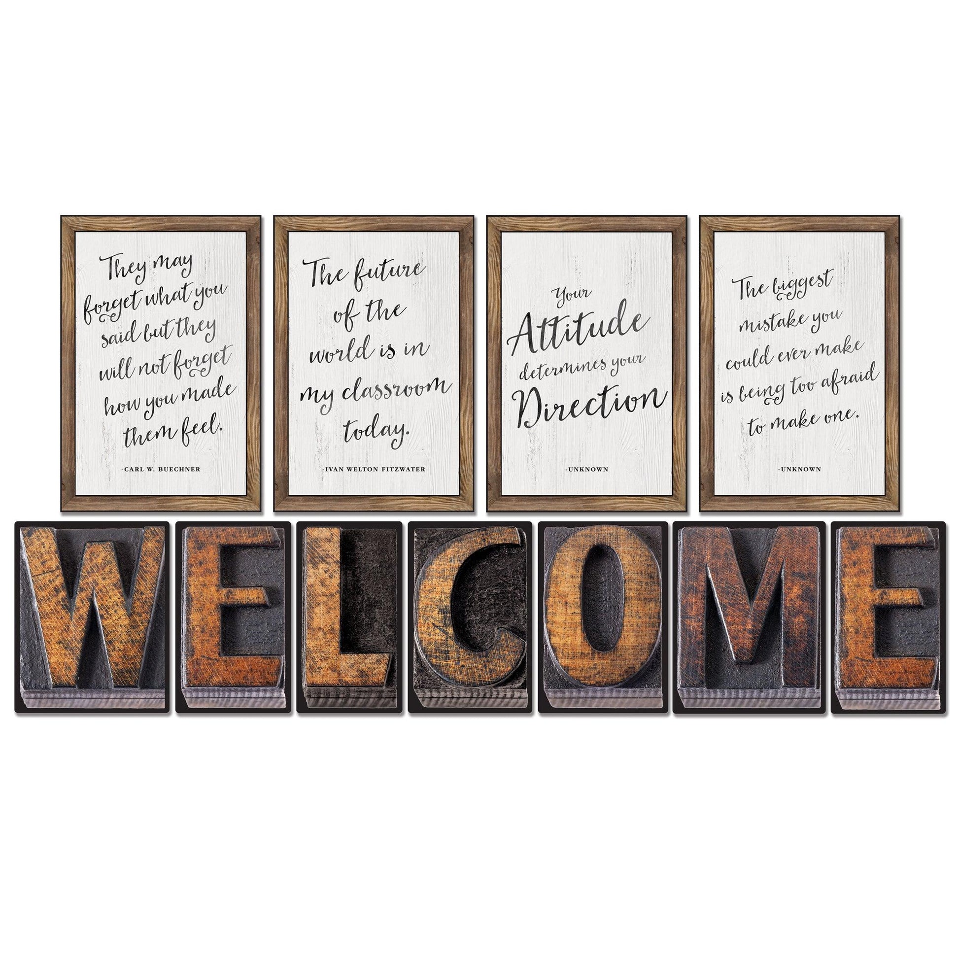 Industrial Chic Welcome Bulletin Board Set - Loomini