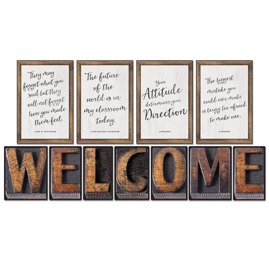 Industrial Chic Welcome Bulletin Board Set - Loomini