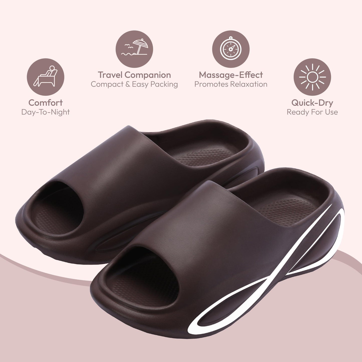 Infinity Slippers for Women Men Adult Stylish Comfortable Non Slip Indoor Outdoor Slides - Loomini