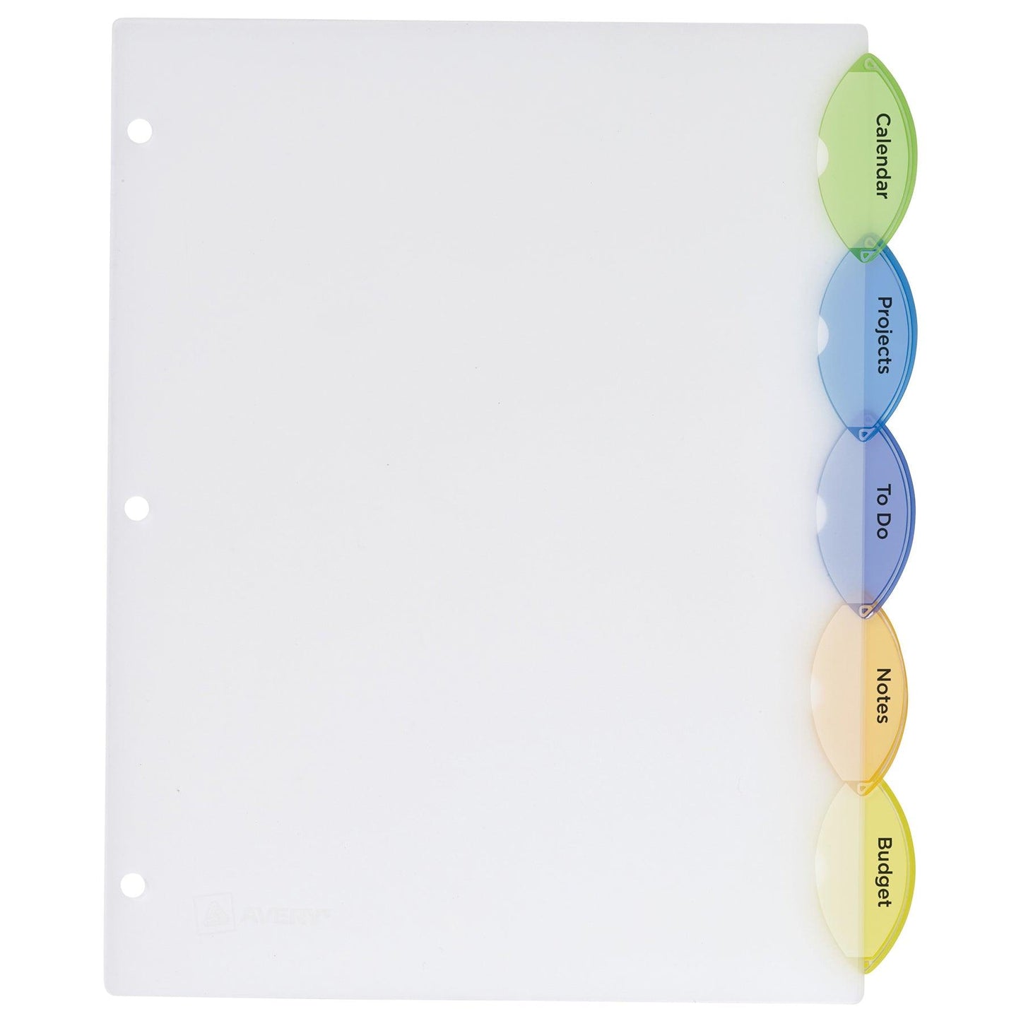 Insertable Style Edge™ Plastic Dividers, 5-Tab Set, Multicolor, 6 Sets - Loomini