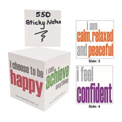Inspirational Sticky Notes Memo Cube, 2-3/4", 550 Sheets - Loomini