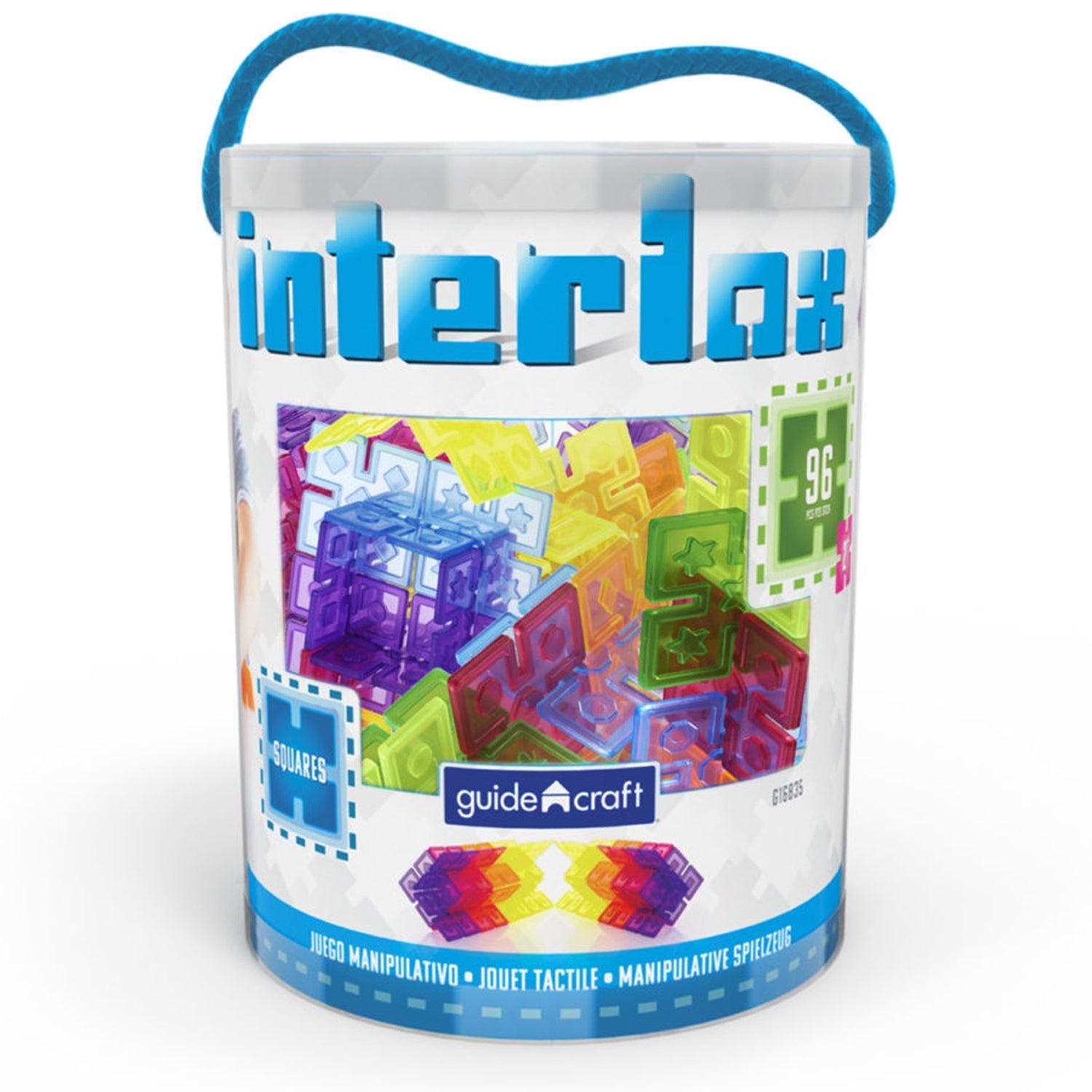 Interlox Squares Building Set, 96 Pieces - Loomini