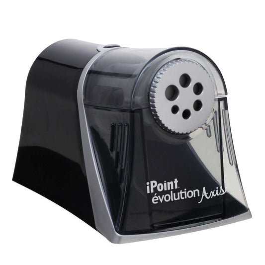 iPoint Evolution Axis Heavy Duty Electric Pencil Sharpener, Black/Silver - Loomini