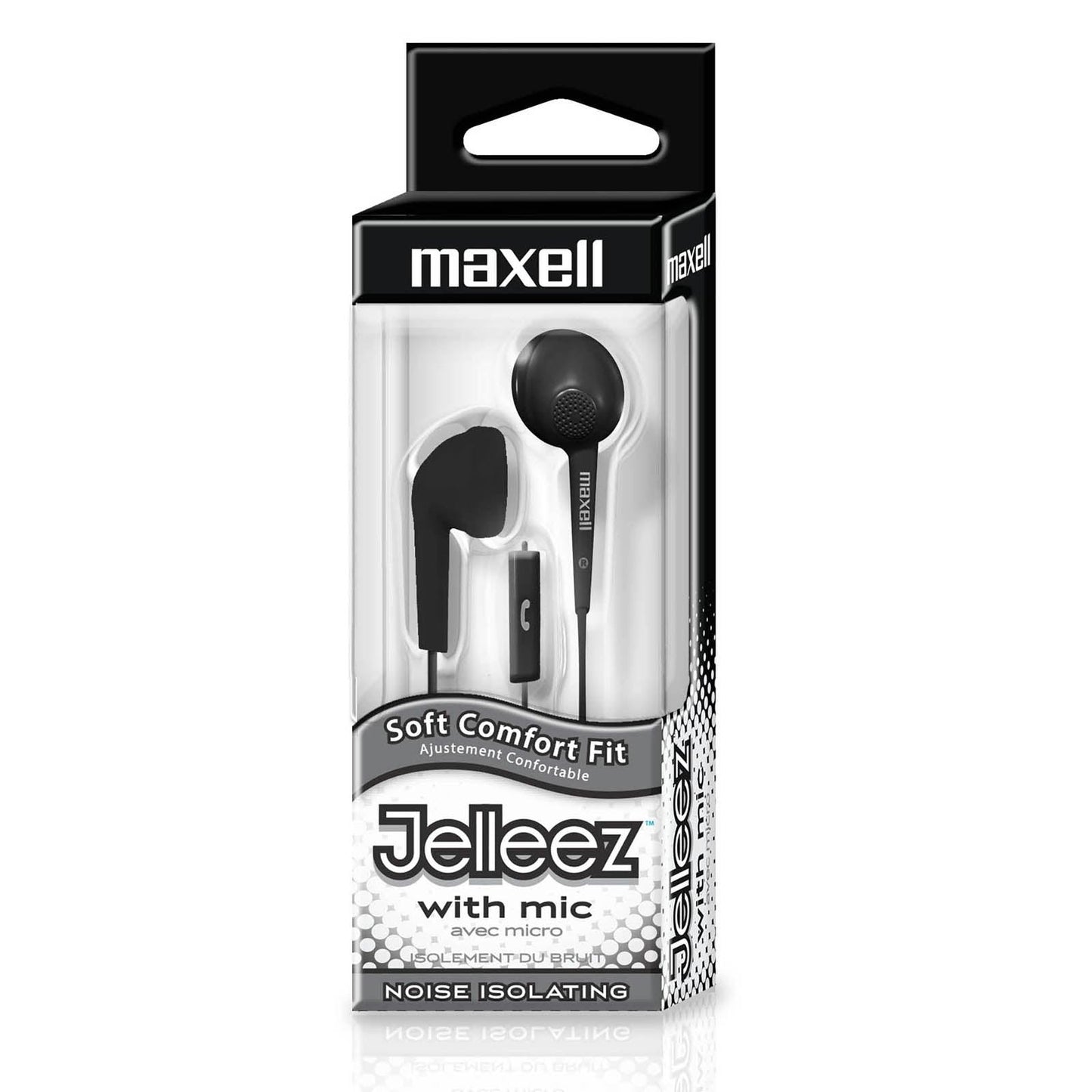 Jelleez™ Soft Earbuds with Mic, Black, Pack of 2 - Loomini