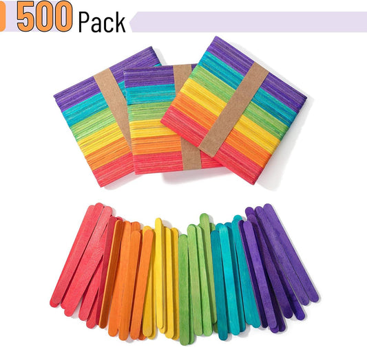 Colored Popsicle Sticks set of 500 