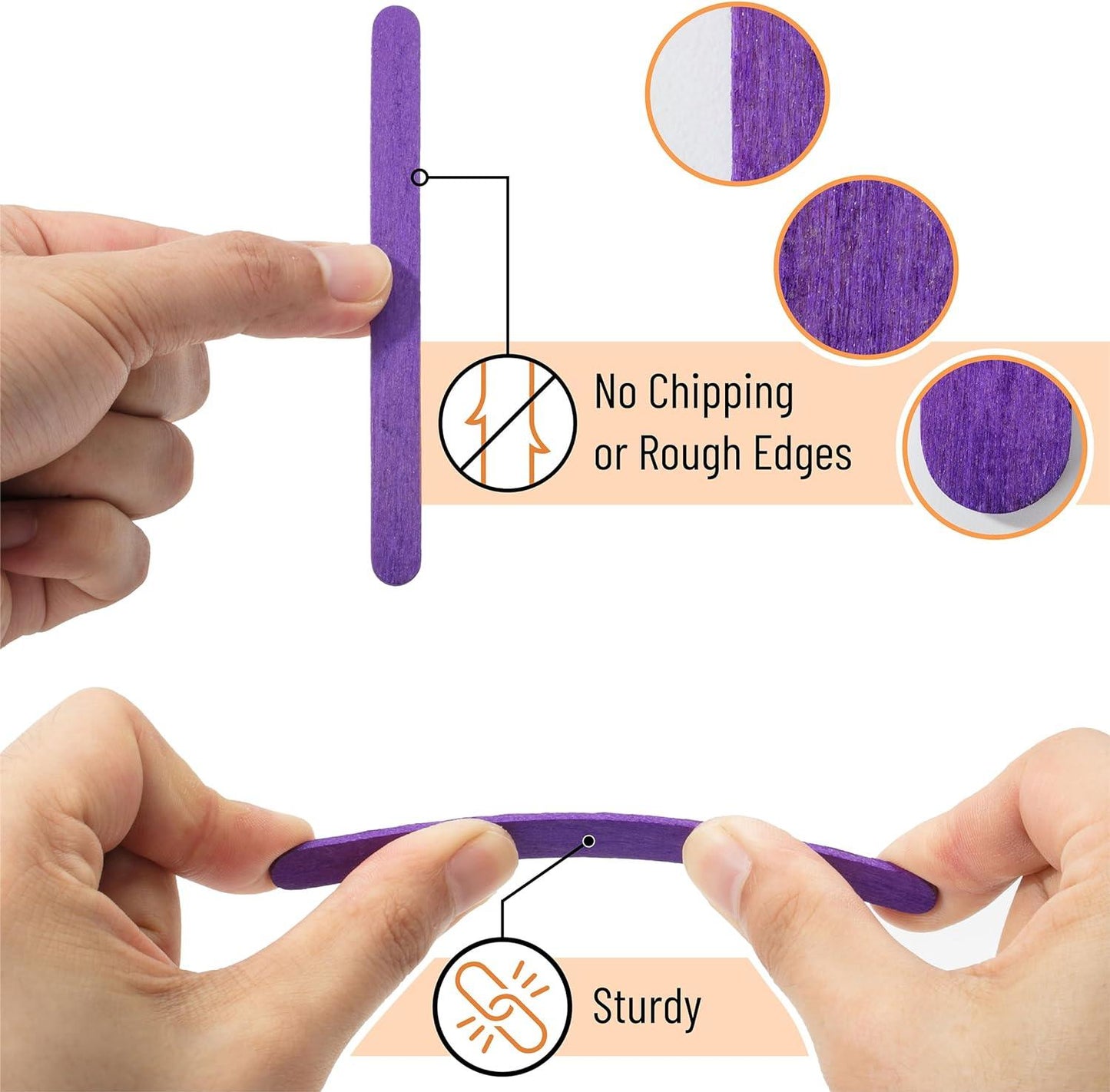 Jumbo Colored Popsicle Sticks, Wooden Rainbow Colored Popsicle Sticks for Crafts 6" x 0.75", 500 Pieces - Loomini