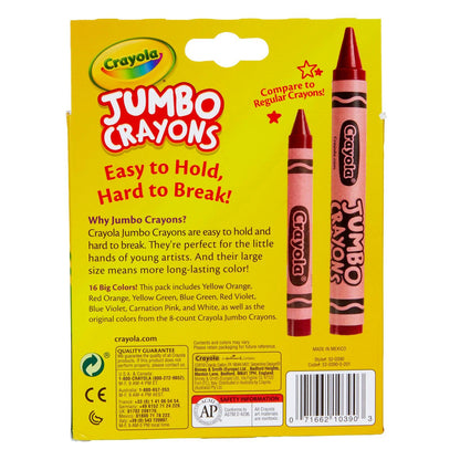 Jumbo Crayons, 16 Per Pack, 3 Packs - Loomini