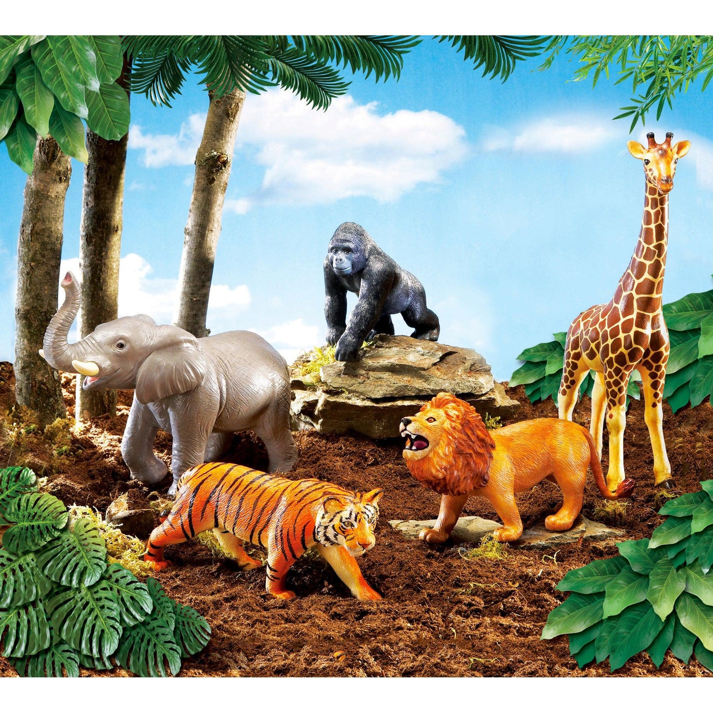 Jumbo Jungle Animals, Set of 5 - Loomini