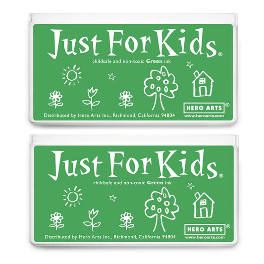 Jumbo Just for Kids Stamp Pad, Green, Pack of 2 - Loomini