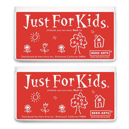 Jumbo Just for Kids Stamp Pad, Red, Pack of 2 - Loomini