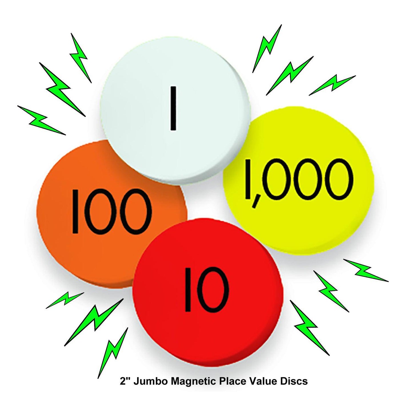 Jumbo Magnetic Place Value Demonstration Discs, 80 Discs - Loomini