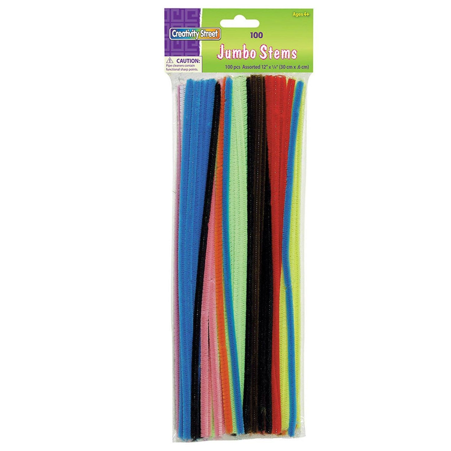 Jumbo Stems, Assorted, 12" x 6 mm, 100 Pieces Per Pack, 12 Packs - Loomini