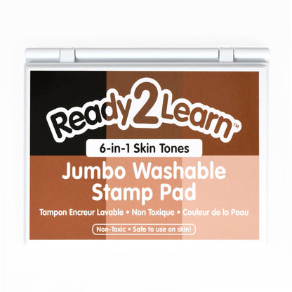 Jumbo Washable Stamp Pad - 6-in-1 - Skin Tones, Pack of 2 - Loomini