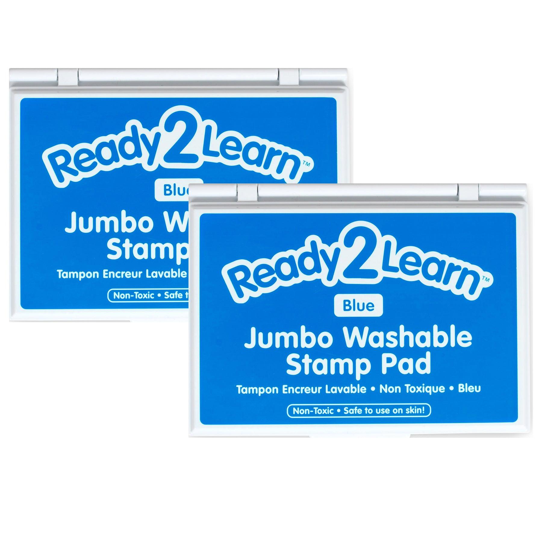 Jumbo Washable Stamp Pad - Blue - 6.2"L x 4.1"W - Pack of 2 - Loomini